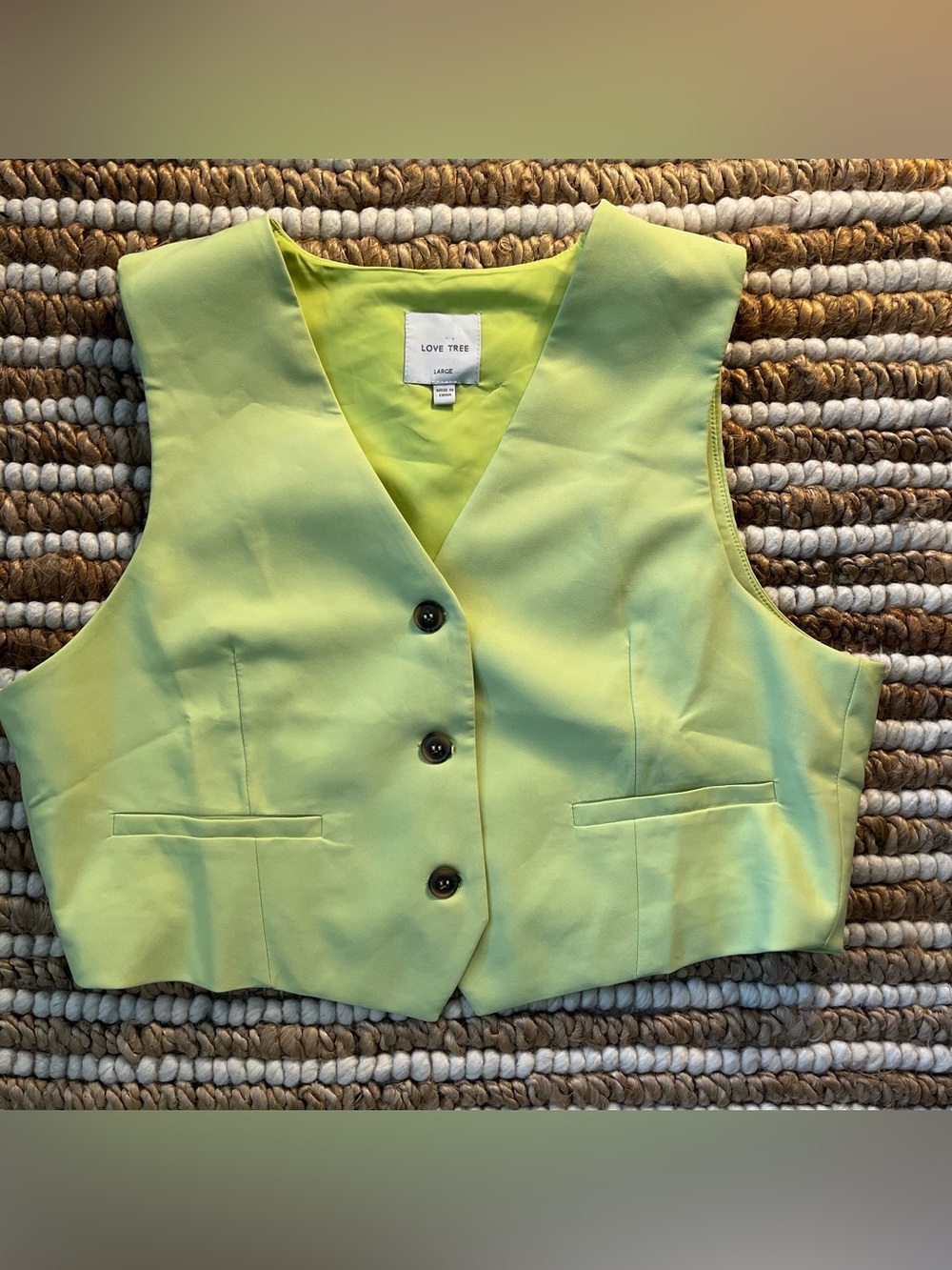 Love Tree Bright Lime Green Vest